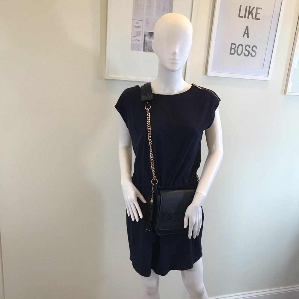 Micheal Kors Navy Blue Dress BCBG Purse Medium